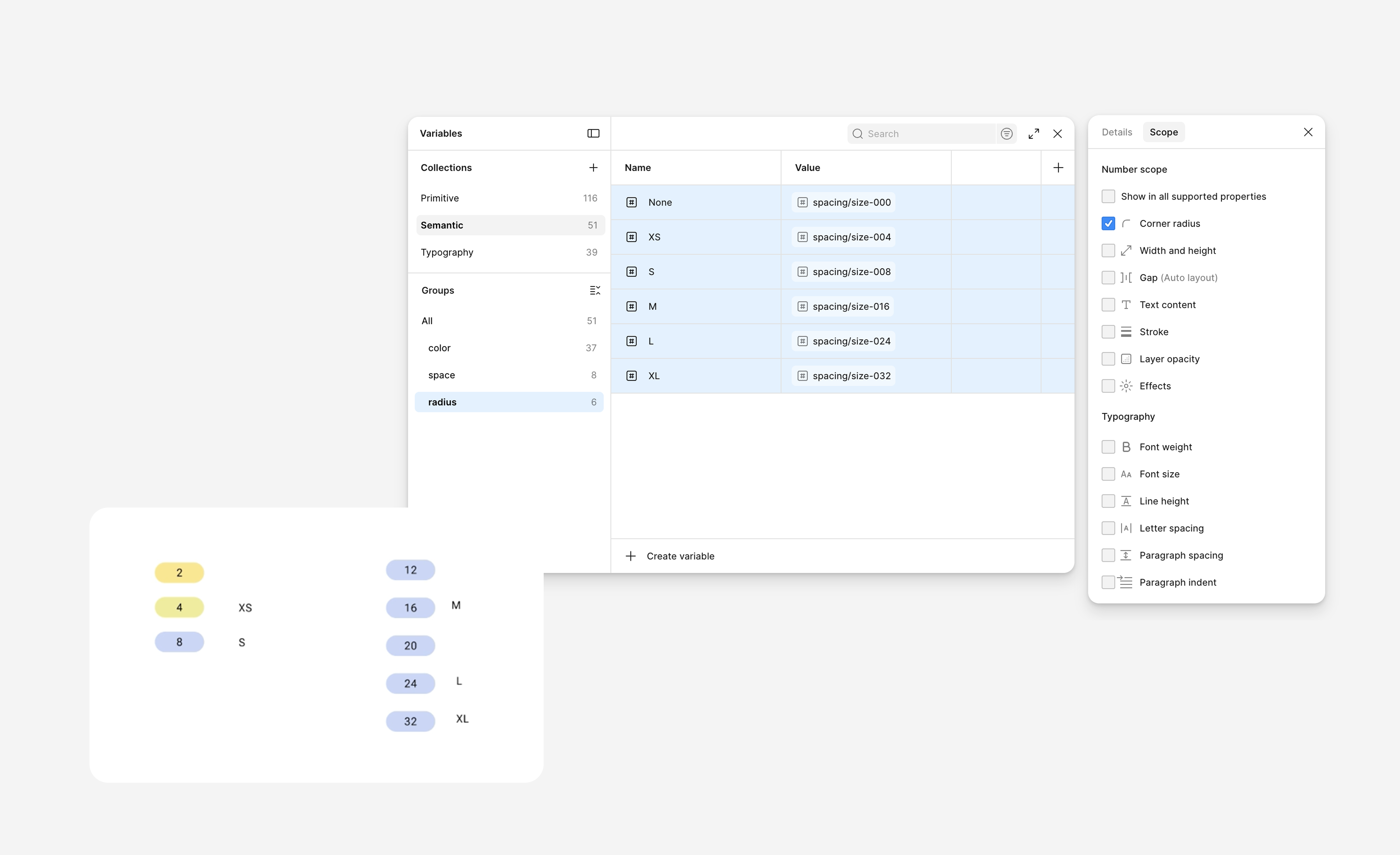 Creating the primitive and semantic tokens visual 2-2